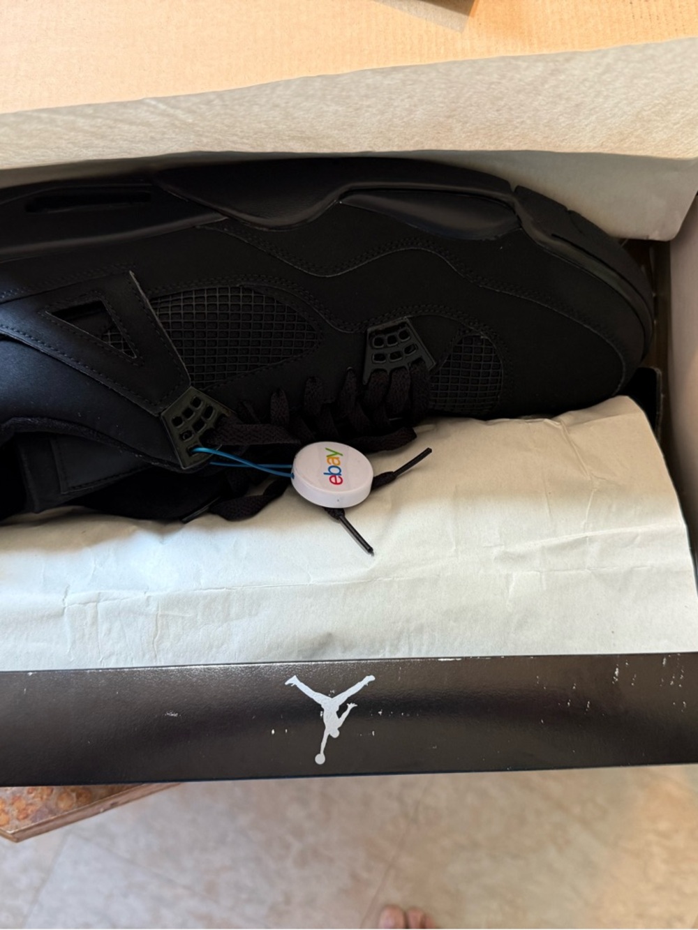 2006 Jordan 4 black cats OG All package with box and “The Shot” poster - Picture 2 of 9
